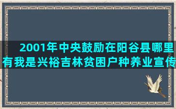 2001年中央鼓励在阳谷县哪里有我是兴裕吉林贫困户种养业宣传片(2001年中央春晚)