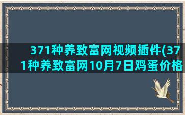 371种养致富网视频插件(371种养致富网10月7日鸡蛋价格)