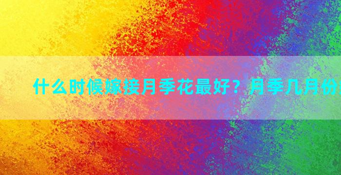 什么时候嫁接月季花最好？月季几月份嫁接最好