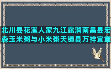 北川县花溪人家九江露润南昌县宏森玉米粥与小米粥天镇县万祥宜章县瑶岭双峰县龙河种养加结合企业一体化