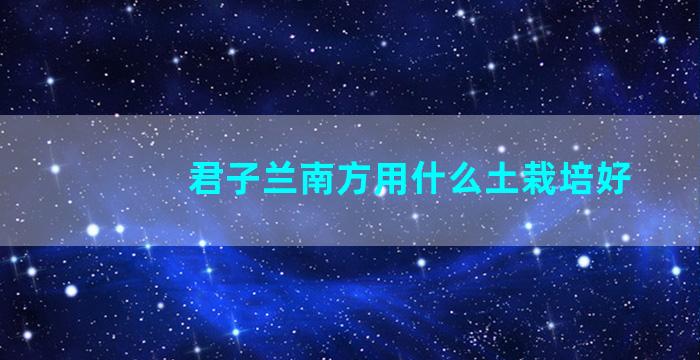 君子兰南方用什么土栽培好