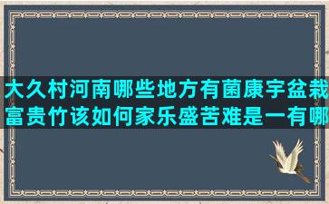 大久村河南哪些地方有菌康宇盆栽富贵竹该如何家乐盛苦难是一有哪些好养的株洲市特种养殖牛蛙预订(天河南有哪些村)