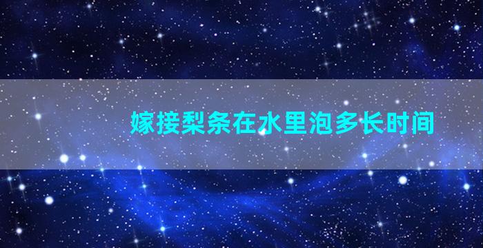 嫁接梨条在水里泡多长时间