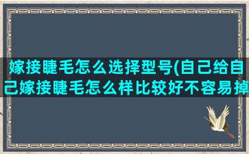 嫁接睫毛怎么选择型号(自己给自己嫁接睫毛怎么样比较好不容易掉)