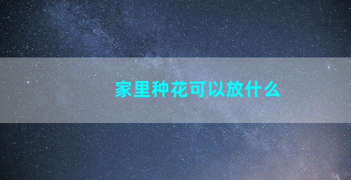 家里种花可以放什么