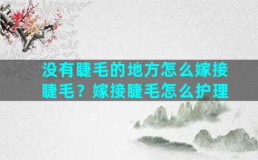 没有睫毛的地方怎么嫁接睫毛？嫁接睫毛怎么护理