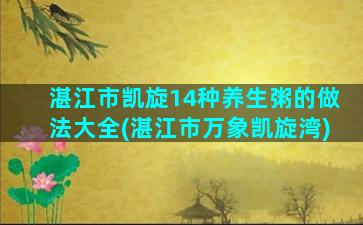 湛江市凯旋14种养生粥的做法大全(湛江市万象凯旋湾)