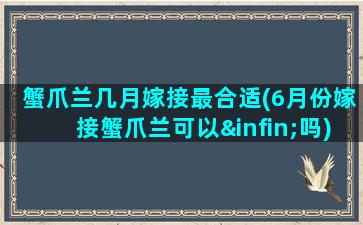 蟹爪兰几月嫁接最合适(6月份嫁接蟹爪兰可以∞吗)