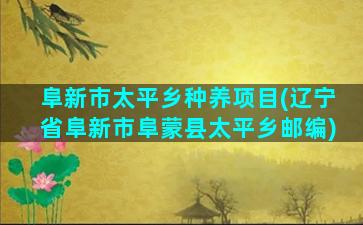 阜新市太平乡种养项目(辽宁省阜新市阜蒙县太平乡邮编)